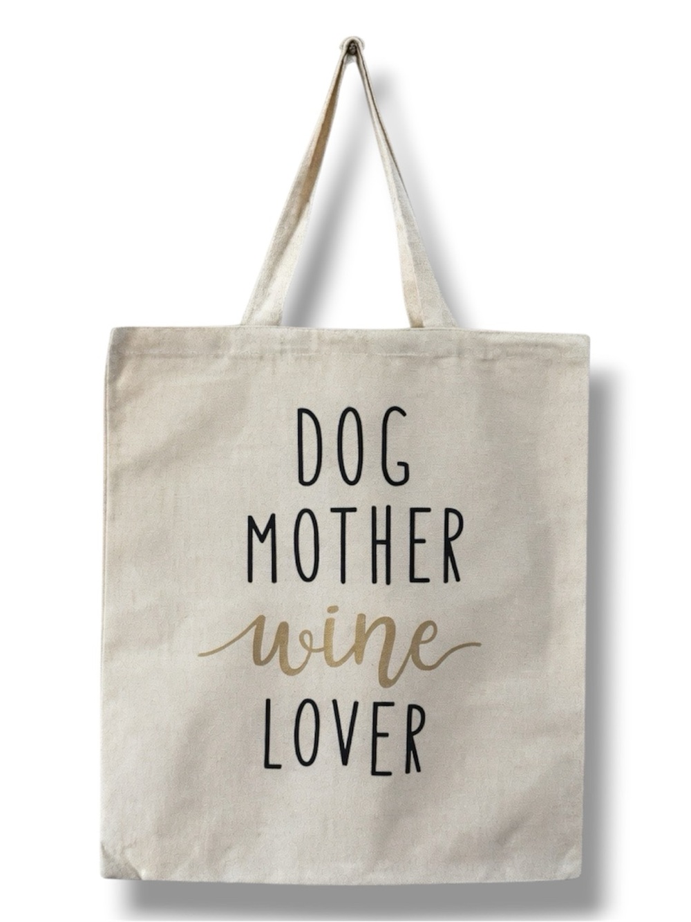 "Dog Mother, Wine Lover" Canvas Tote Bag - NWT